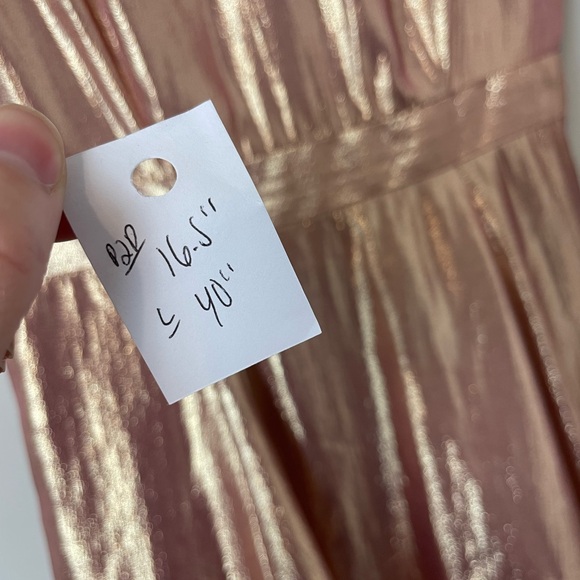 Rachel Parcell Ruffle Swing Dress in Metallic Rose Gold Size XS 2 Pink Shimmer - Picture 8 of 11